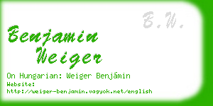 benjamin weiger business card